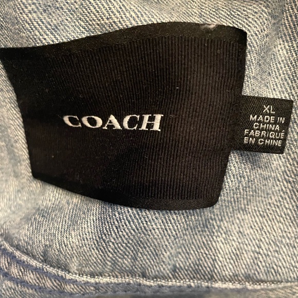 Coach Jacket - XL - Dapper Dan Inspired - Long-Sleeve Denim Jacket -  Blue White - Picture 7 of 14